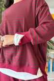 Sunday Morning Chill Sweatshirt Burgundy & Chocolate